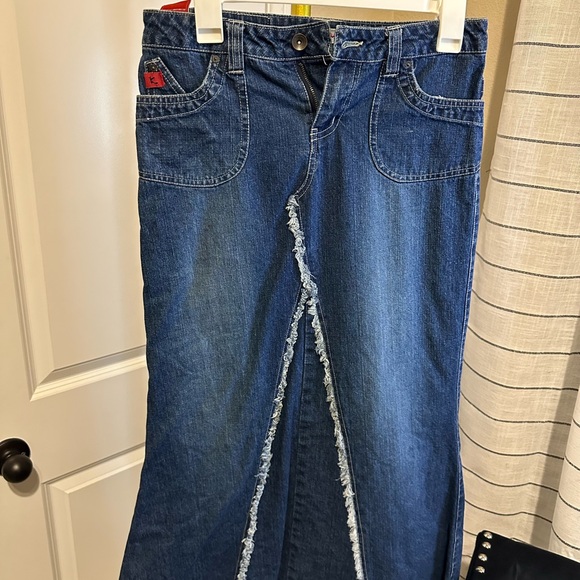 Karma Dresses & Skirts - Karma Dark Blue Flare long Jean skirt Size 1 box 5